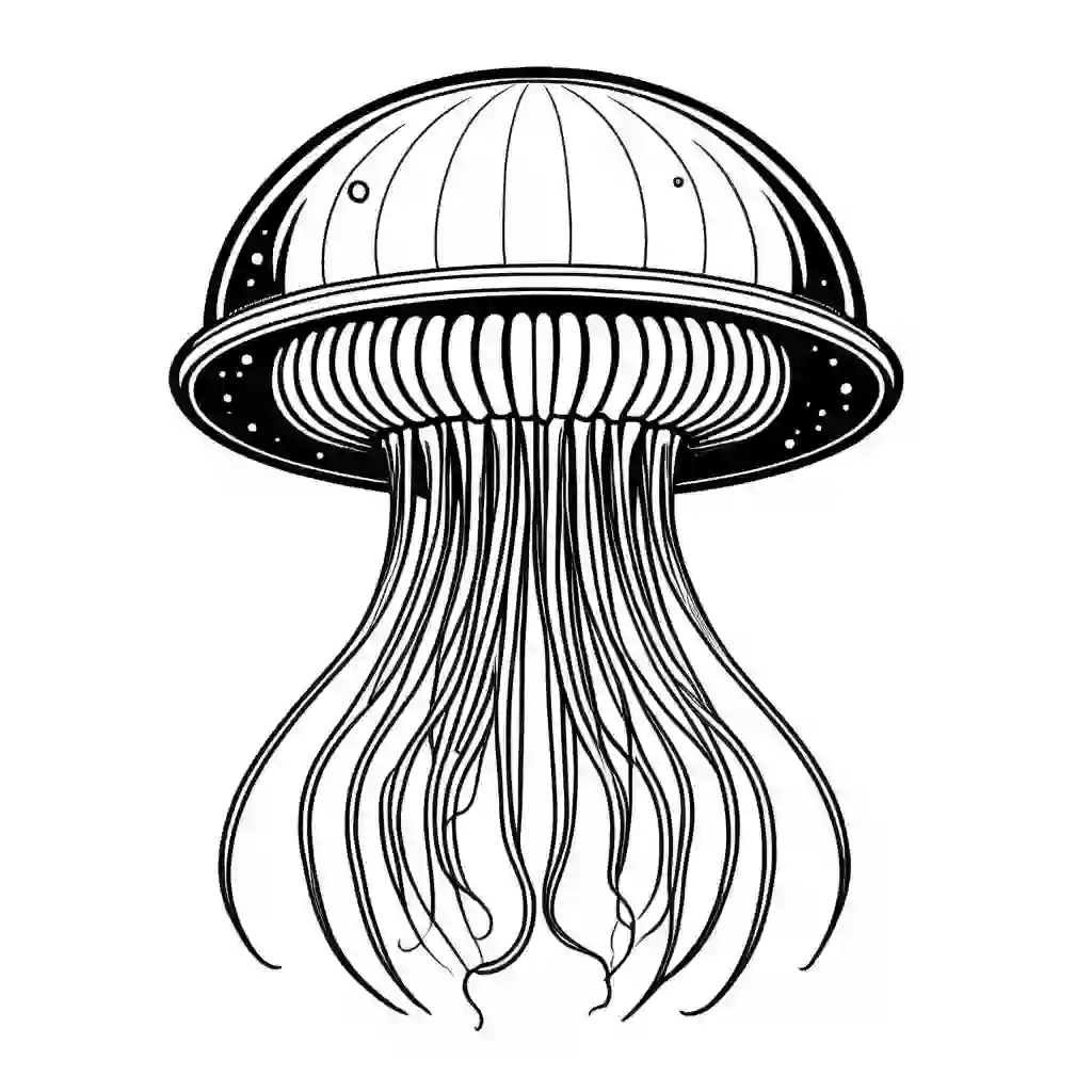 Space Jellyfish coloring pages